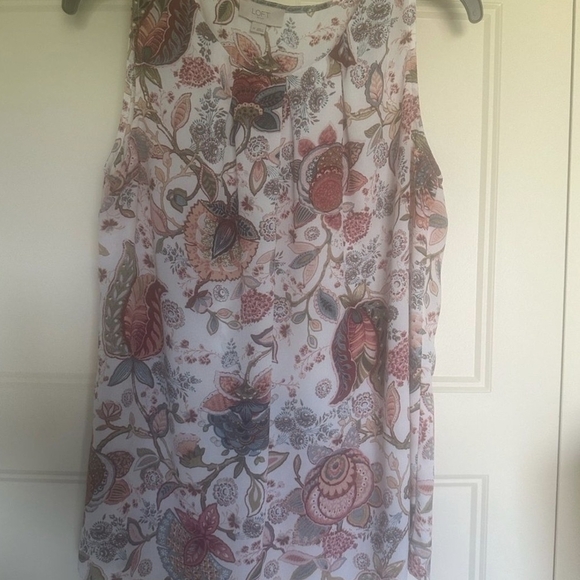 LOFT Cream Relaxed Sleeveless Tank Top - Picture 5 of 5